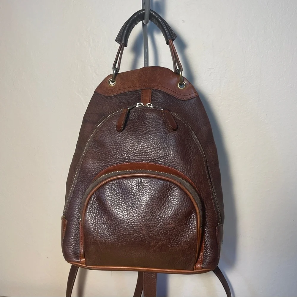 Vintage M. London New York Leathercraft Brown Leather Backpack Purse